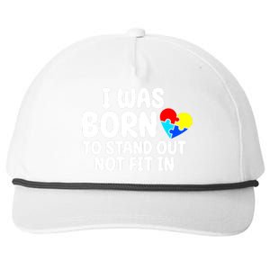 I Was Born To Stand Out Not Fit In Autism Awareness Snapback Five-Panel Rope Hat