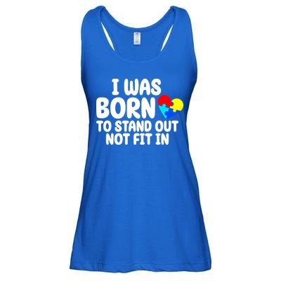 I Was Born To Stand Out Not Fit In Autism Awareness Ladies Essential Flowy Tank