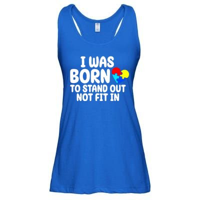 I Was Born To Stand Out Not Fit In Autism Awareness Ladies Essential Flowy Tank