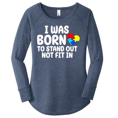 I Was Born To Stand Out Not Fit In Autism Awareness Women's Perfect Tri Tunic Long Sleeve Shirt