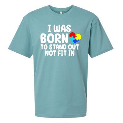 I Was Born To Stand Out Not Fit In Autism Awareness Sueded Cloud Jersey T-Shirt