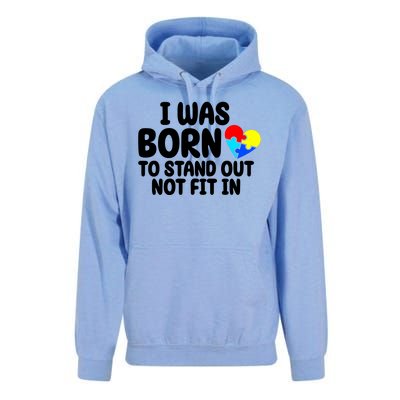 I Was Born To Stand Out Not Fit In Autism Awareness Unisex Surf Hoodie