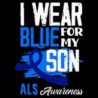 I Wear Blue For My Son Support ALS Awareness 16 in Basic Backpack