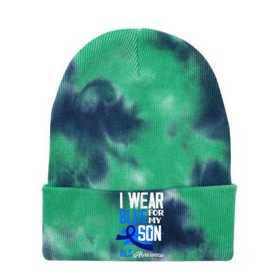 I Wear Blue For My Son Support ALS Awareness Tie Dye 12in Knit Beanie