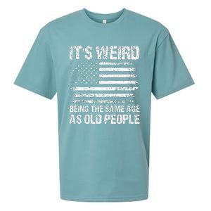 Its Weird Being The Same Age As Old People Funny Retro Sueded Cloud Jersey T-Shirt