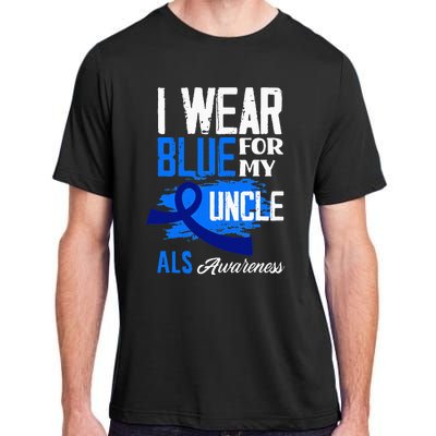 I Wear Blue For My Uncle Support ALS Awareness Adult ChromaSoft Performance T-Shirt