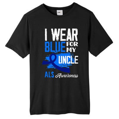 I Wear Blue For My Uncle Support ALS Awareness Tall Fusion ChromaSoft Performance T-Shirt