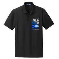 I Wear Blue For My Uncle Support ALS Awareness Dry Zone Grid Polo