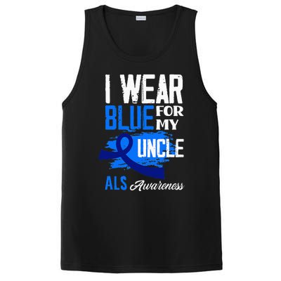 I Wear Blue For My Uncle Support ALS Awareness PosiCharge Competitor Tank