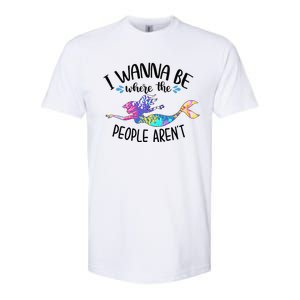 I Wanna Be Where The People Arent Mermaid Lover Sassy Girl Softstyle CVC T-Shirt