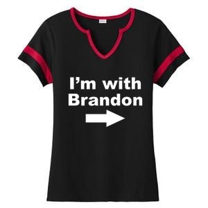 I'm With Brandon FJB Funny Anti Biden Chant Meme Ladies Halftime Notch Neck Tee