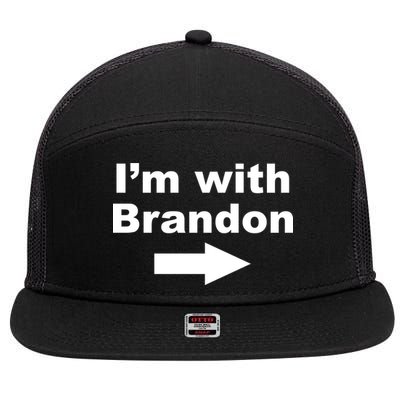 I'm With Brandon FJB Funny Anti Biden Chant Meme 7 Panel Mesh Trucker Snapback Hat