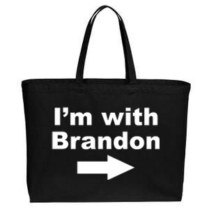 I'm With Brandon FJB Funny Anti Biden Chant Meme Cotton Canvas Jumbo Tote