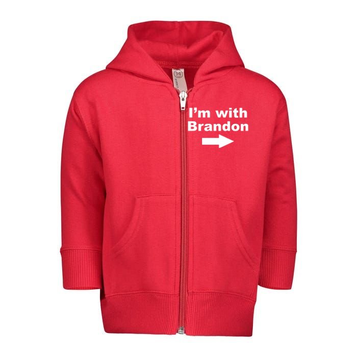 I'm With Brandon FJB Funny Anti Biden Chant Meme Toddler Zip Fleece Hoodie