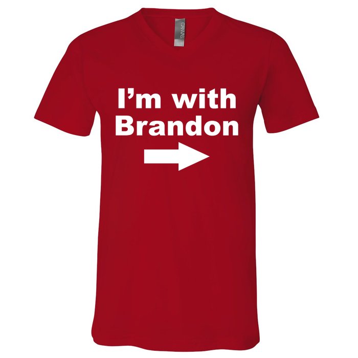 I'm With Brandon FJB Funny Anti Biden Chant Meme V-Neck T-Shirt