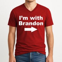 I'm With Brandon FJB Funny Anti Biden Chant Meme V-Neck T-Shirt