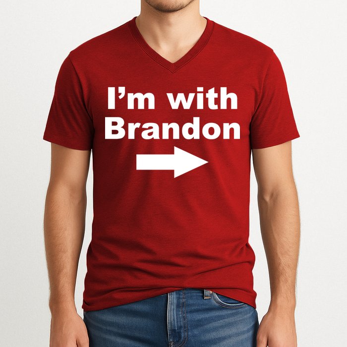 I'm With Brandon FJB Funny Anti Biden Chant Meme V-Neck T-Shirt