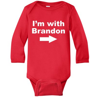 I'm With Brandon FJB Funny Anti Biden Chant Meme Baby Long Sleeve Bodysuit