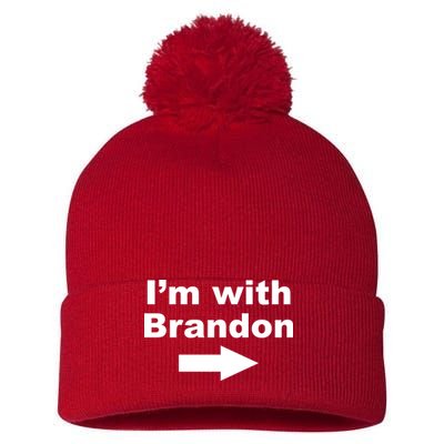 I'm With Brandon FJB Funny Anti Biden Chant Meme Pom Pom 12in Knit Beanie