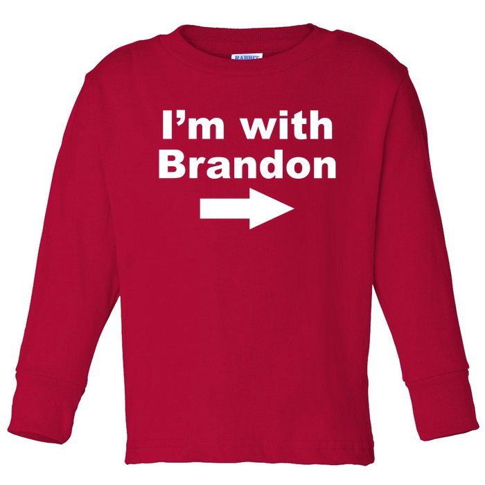 I'm With Brandon FJB Funny Anti Biden Chant Meme Toddler Long Sleeve Shirt