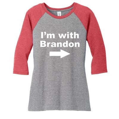 I'm With Brandon FJB Funny Anti Biden Chant Meme Women's Tri-Blend 3/4-Sleeve Raglan Shirt