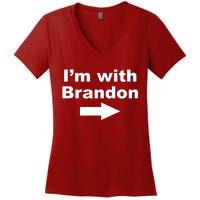 I'm With Brandon FJB Funny Anti Biden Chant Meme Women's V-Neck T-Shirt