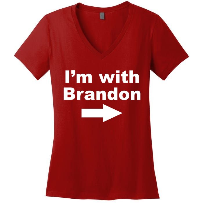 I'm With Brandon FJB Funny Anti Biden Chant Meme Women's V-Neck T-Shirt