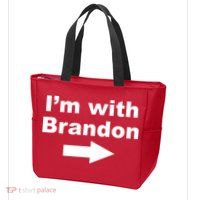 I'm With Brandon FJB Funny Anti Biden Chant Meme Zip Tote Bag