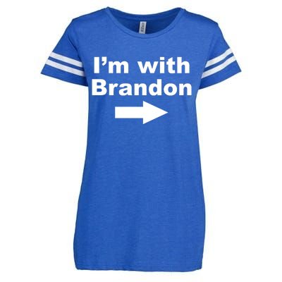 I'm With Brandon FJB Funny Anti Biden Chant Meme Enza Ladies Jersey Football T-Shirt