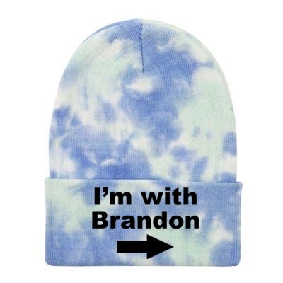 I'm With Brandon FJB Funny Anti Biden Chant Meme Tie Dye 12in Knit Beanie