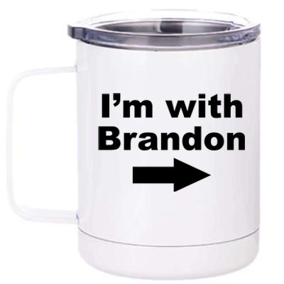 I'm With Brandon FJB Funny Anti Biden Chant Meme 12 oz Stainless Steel Tumbler Cup