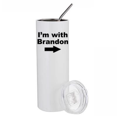 I'm With Brandon FJB Funny Anti Biden Chant Meme Stainless Steel Tumbler