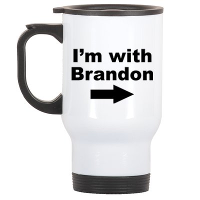 I'm With Brandon FJB Funny Anti Biden Chant Meme Stainless Steel Travel Mug