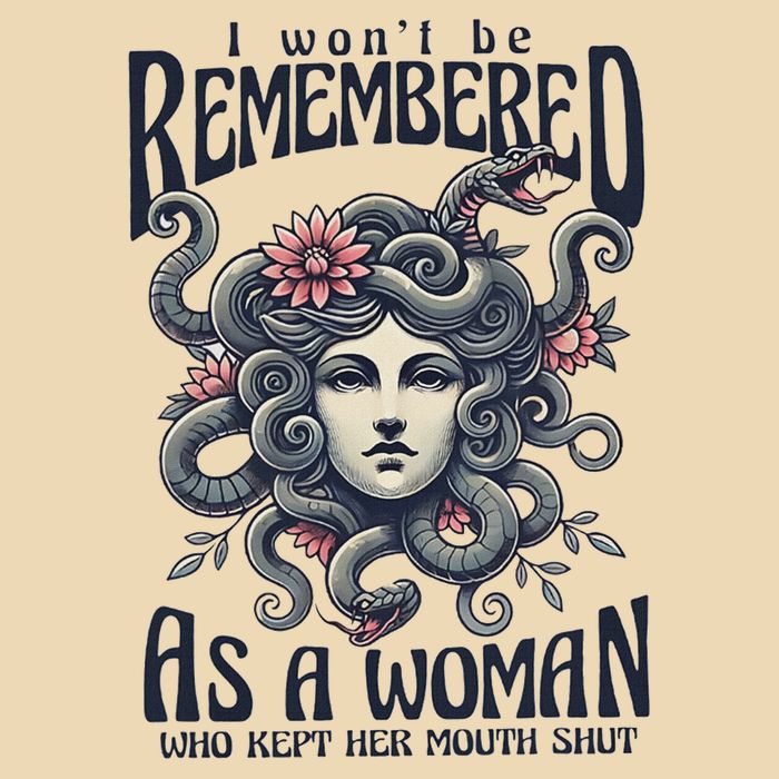 I WonT Be Remembered As A Woman Who Kept Her Mouth Shut Drawstring Bag