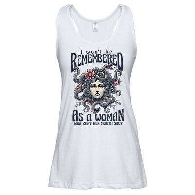 I WonT Be Remembered As A Woman Who Kept Her Mouth Shut Ladies Essential Flowy Tank
