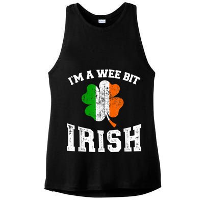 I'm wee bit irish with ireland shamrock for St Patricks day Ladies PosiCharge Tri-Blend Wicking Tank
