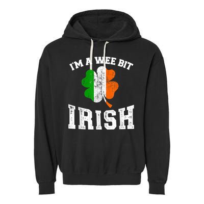 I'm wee bit irish with ireland shamrock for St Patricks day Garment-Dyed Fleece Hoodie