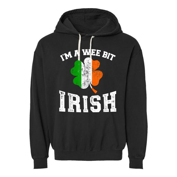 I'm wee bit irish with ireland shamrock for St Patricks day Garment-Dyed Fleece Hoodie