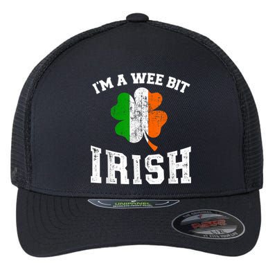 I'm wee bit irish with ireland shamrock for St Patricks day Flexfit Unipanel Trucker Cap