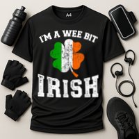 I'm wee bit irish with ireland shamrock for St Patricks day Performance Shirt