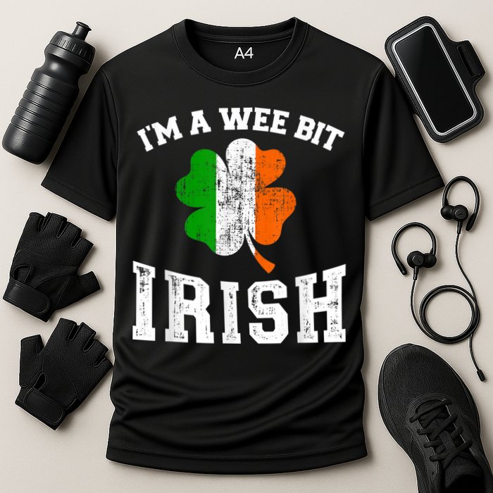 I'm wee bit irish with ireland shamrock for St Patricks day Performance Shirt