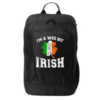 I'm wee bit irish with ireland shamrock for St Patricks day City Backpack