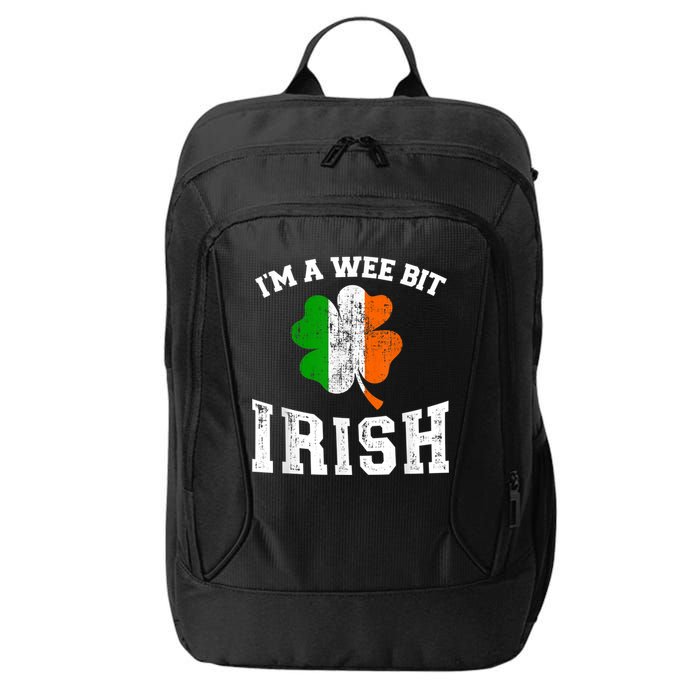 I'm wee bit irish with ireland shamrock for St Patricks day City Backpack