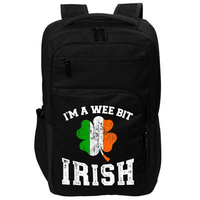 I'm wee bit irish with ireland shamrock for St Patricks day Impact Tech Backpack
