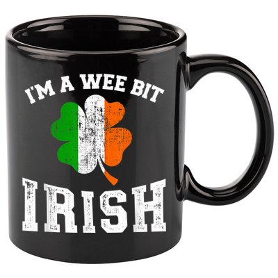 I'm wee bit irish with ireland shamrock for St Patricks day 11oz C Handle Ceramic Mug