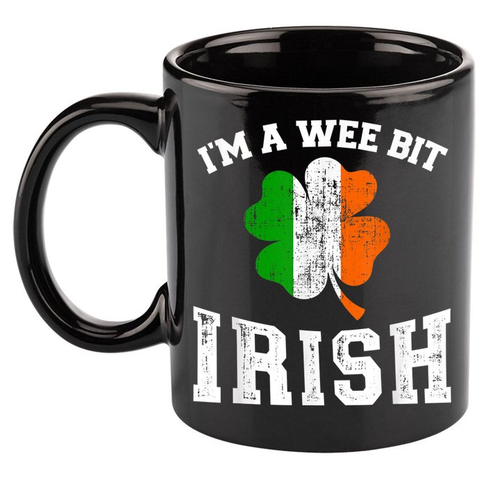 I'm wee bit irish with ireland shamrock for St Patricks day 11oz C Handle Ceramic Mug
