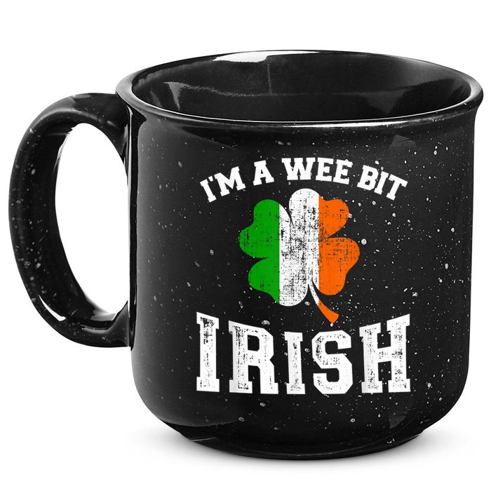 I'm wee bit irish with ireland shamrock for St Patricks day 15oz Campfire Ceramic Mug