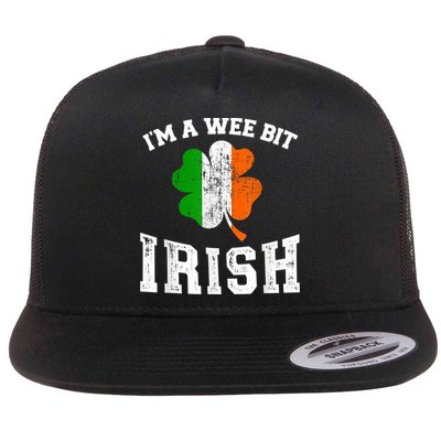I'm wee bit irish with ireland shamrock for St Patricks day Flatbill Hat