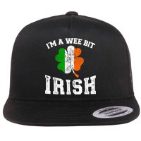 I'm wee bit irish with ireland shamrock for St Patricks day Flatbill Hat