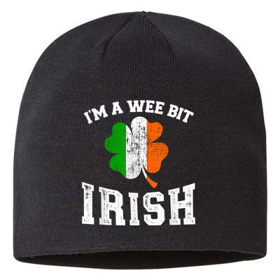 I'm wee bit irish with ireland shamrock for St Patricks day Sustainable Beanie